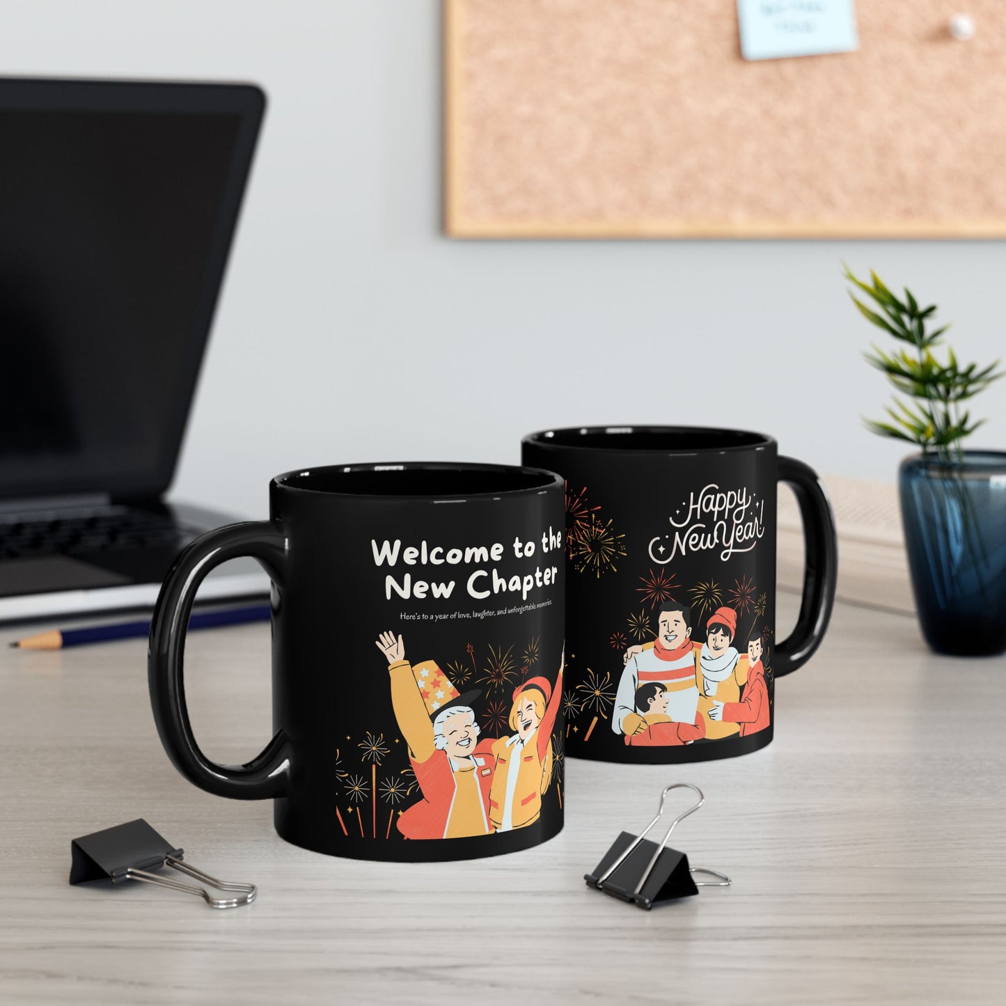 Welcome to The New Chapter, Happy New Year - Black Mug (11oz, 15oz) - 10892