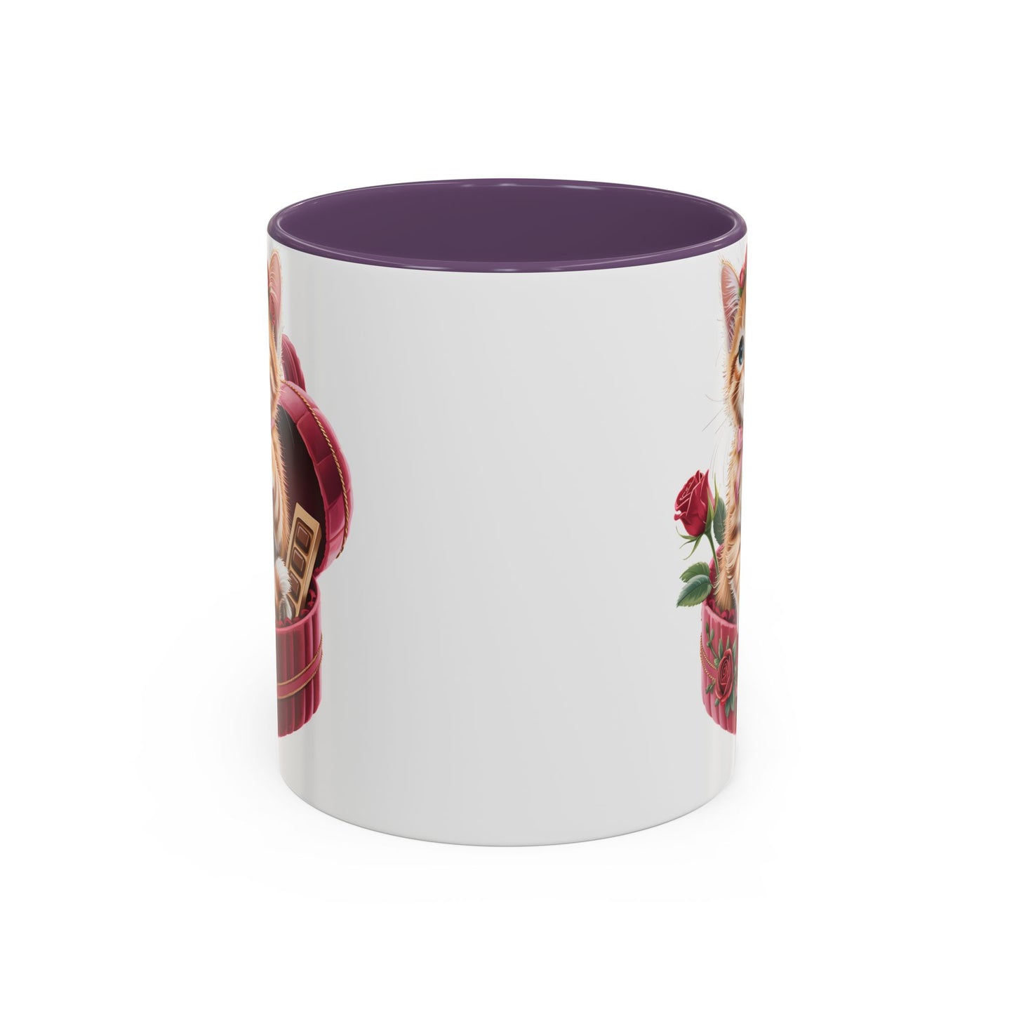 Cute Kitten Valentine Mug – Adorable Cat Illustration Coffee Cup, Romantic Gift for Cat Lovers (11oz / 15oz) - 14773