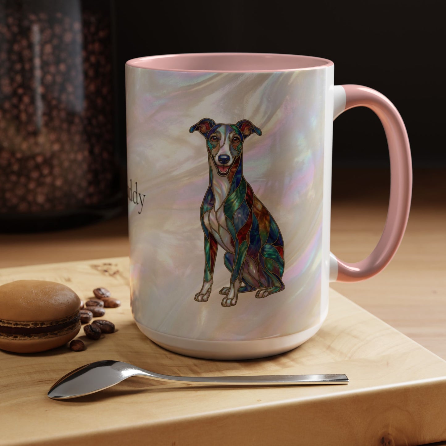 Whippet Accent Coffee Mug – Stained Glass Design 11/15oz - 14652