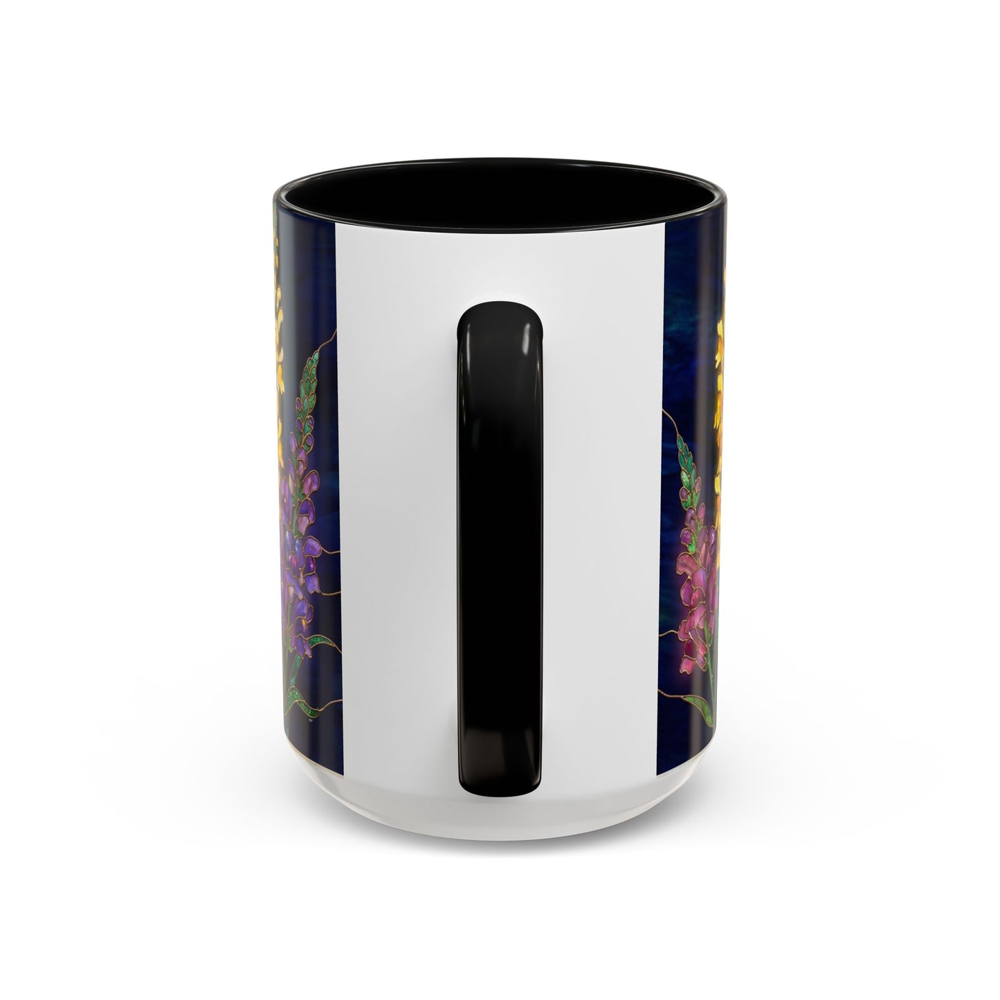 Snapdragon Floral Accent Coffee Mug — Stained Glass Design (11/15oz) - 14586
