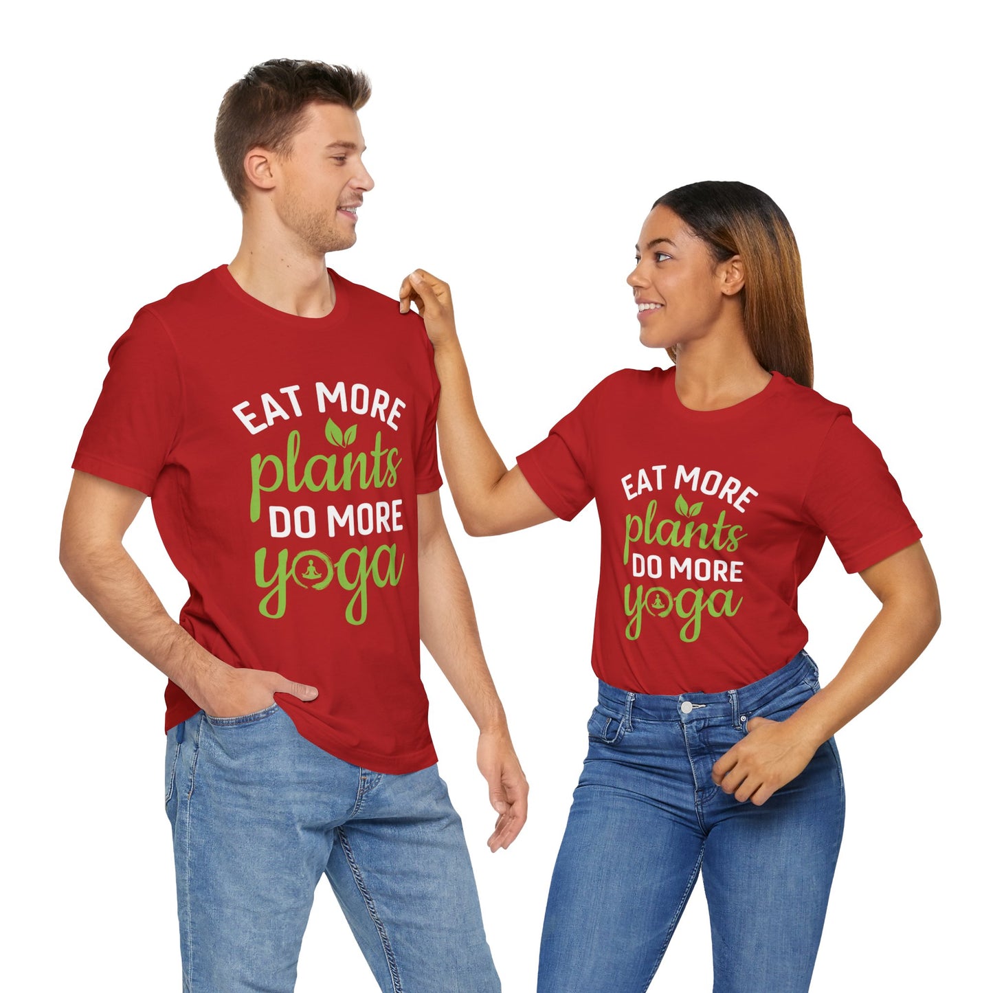 Eat More Plants, Do More Yoga - Unisex Jersey Short Sleeve Tee