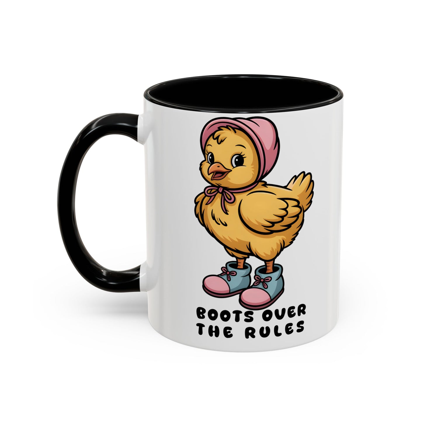 Boots Over The Rules Chick Mug – Cute Chicken Coffee Mug Funny Gift 11/15oz - 14862