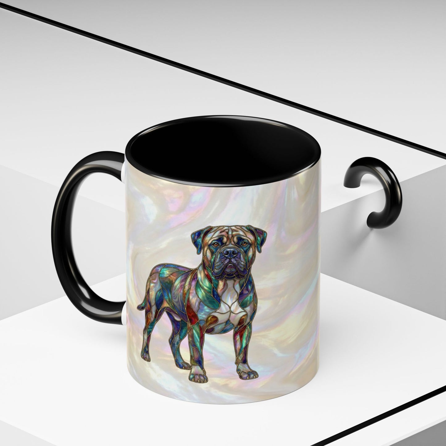 Bull Mastiff Accent Coffee Mug -Stained Glass Style (11/15oz) 14622