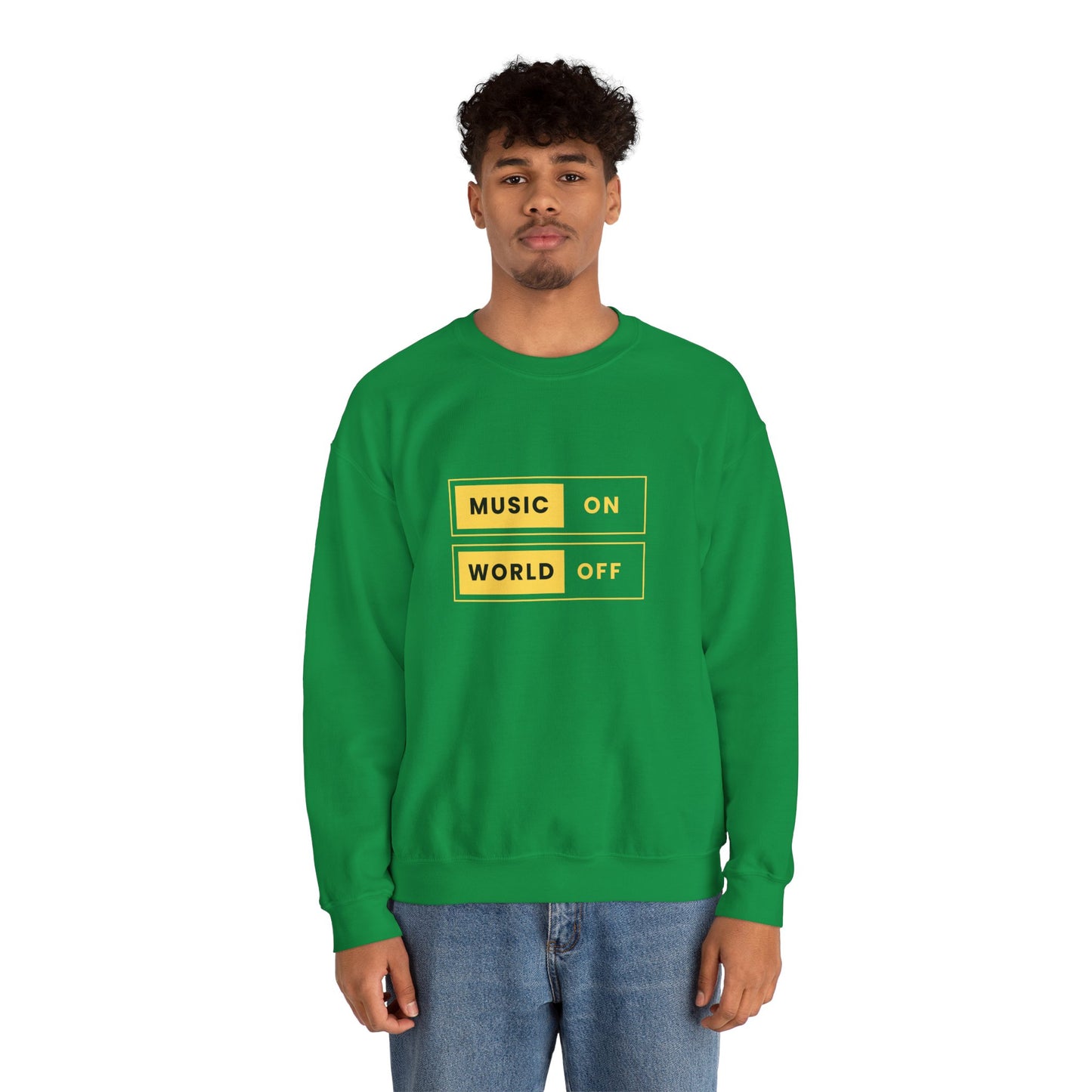 Music On, World Off - Unisex Heavy Blend™ Crewneck Sweatshirt - 10603