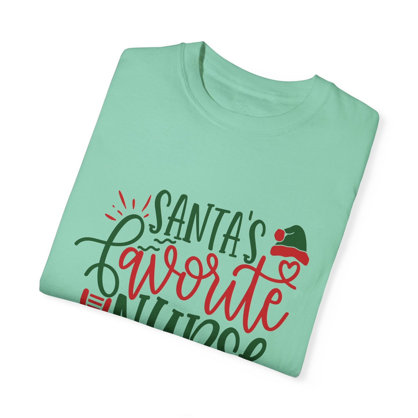 Santa's Favorite Nurse - Unisex Garment-Dyed T-shirt - 10352