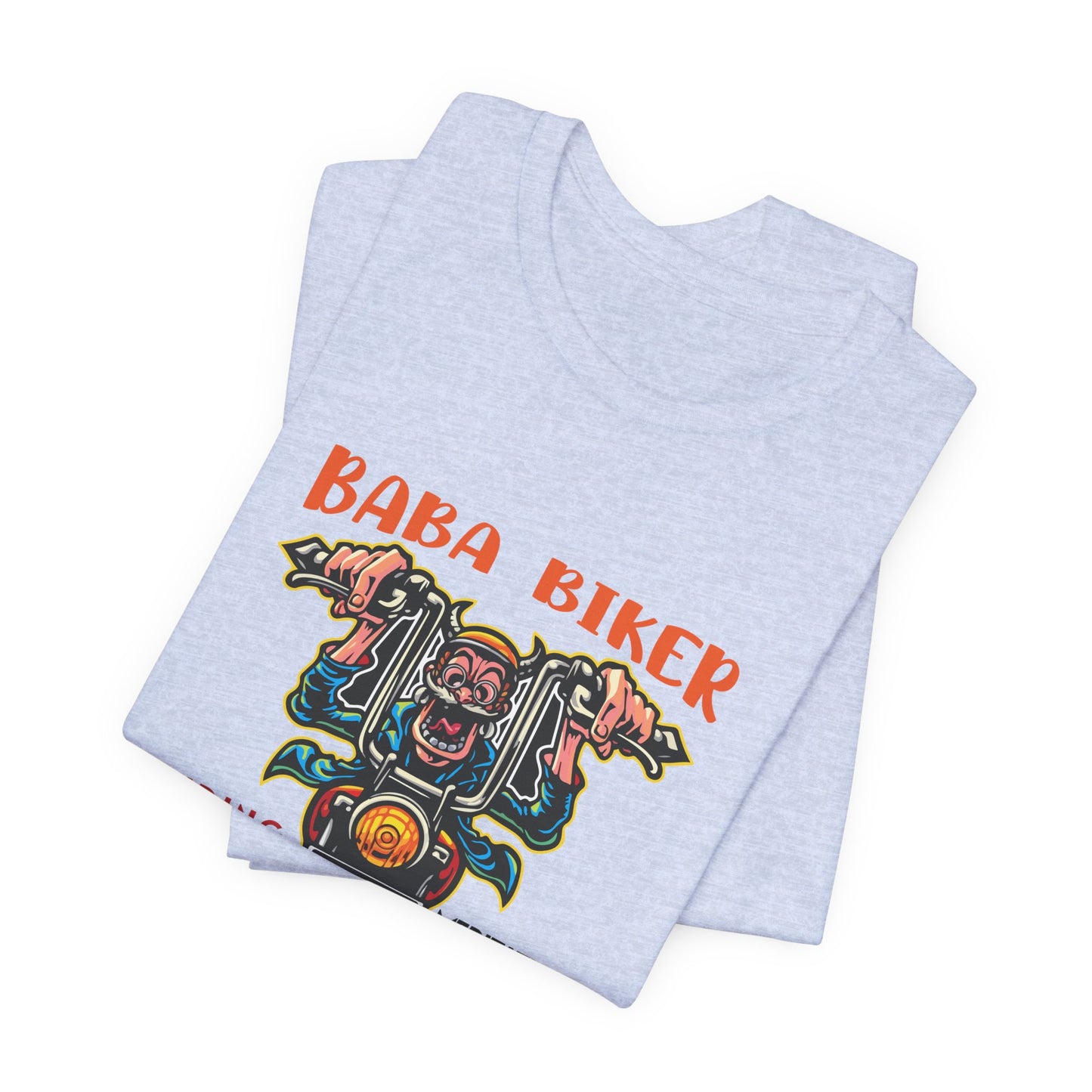 Baba Biker, Riding, Meditating and Samadhi - Unisex Jersey Short Sleeve Tee