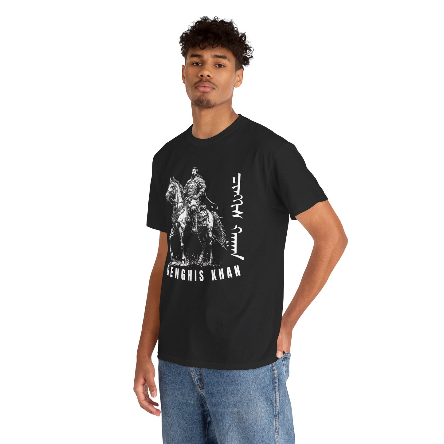 Genghis Khan Horseman Tee – Historical Warrior Graphic T-Shirt - 14914