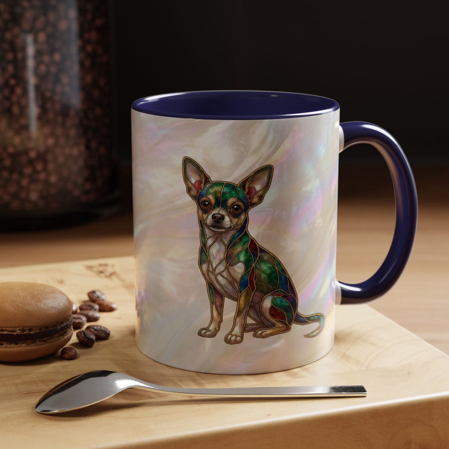 Chihuahua Accent Coffee Mug -Stained Glass Style (11/15oz) - 14625