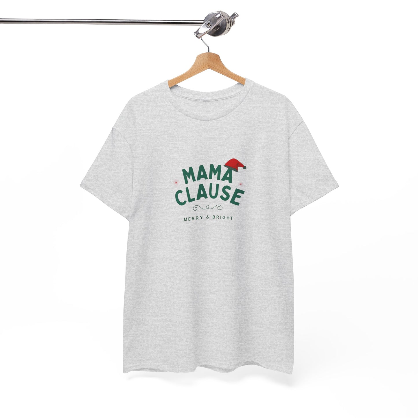 Mama Clause, Merry & Bright - Unisex Heavy Cotton Tee - 10493