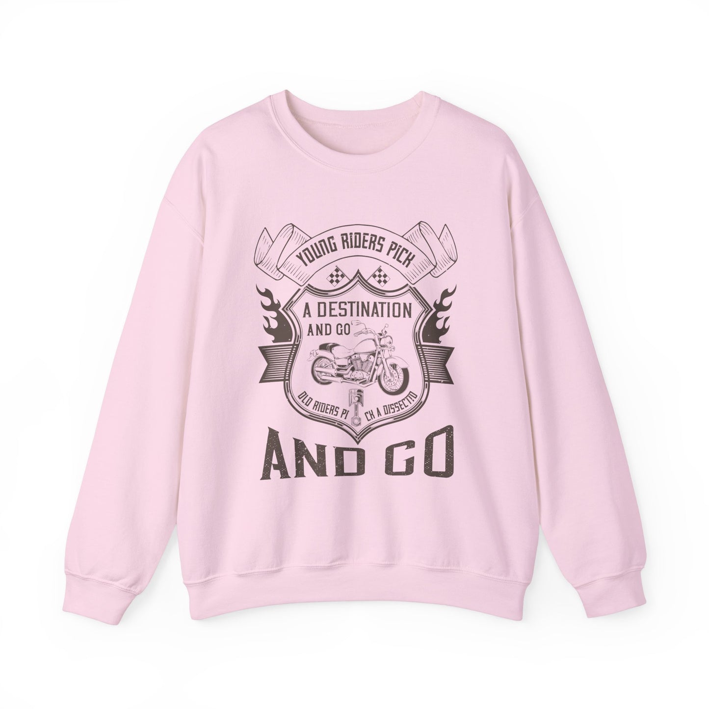 Young Riders Pick a Destination and Go, Old Riders Pick a Dissection and Go - Unisex Heavy Blend™ Crewneck Sweatshirt - 12328