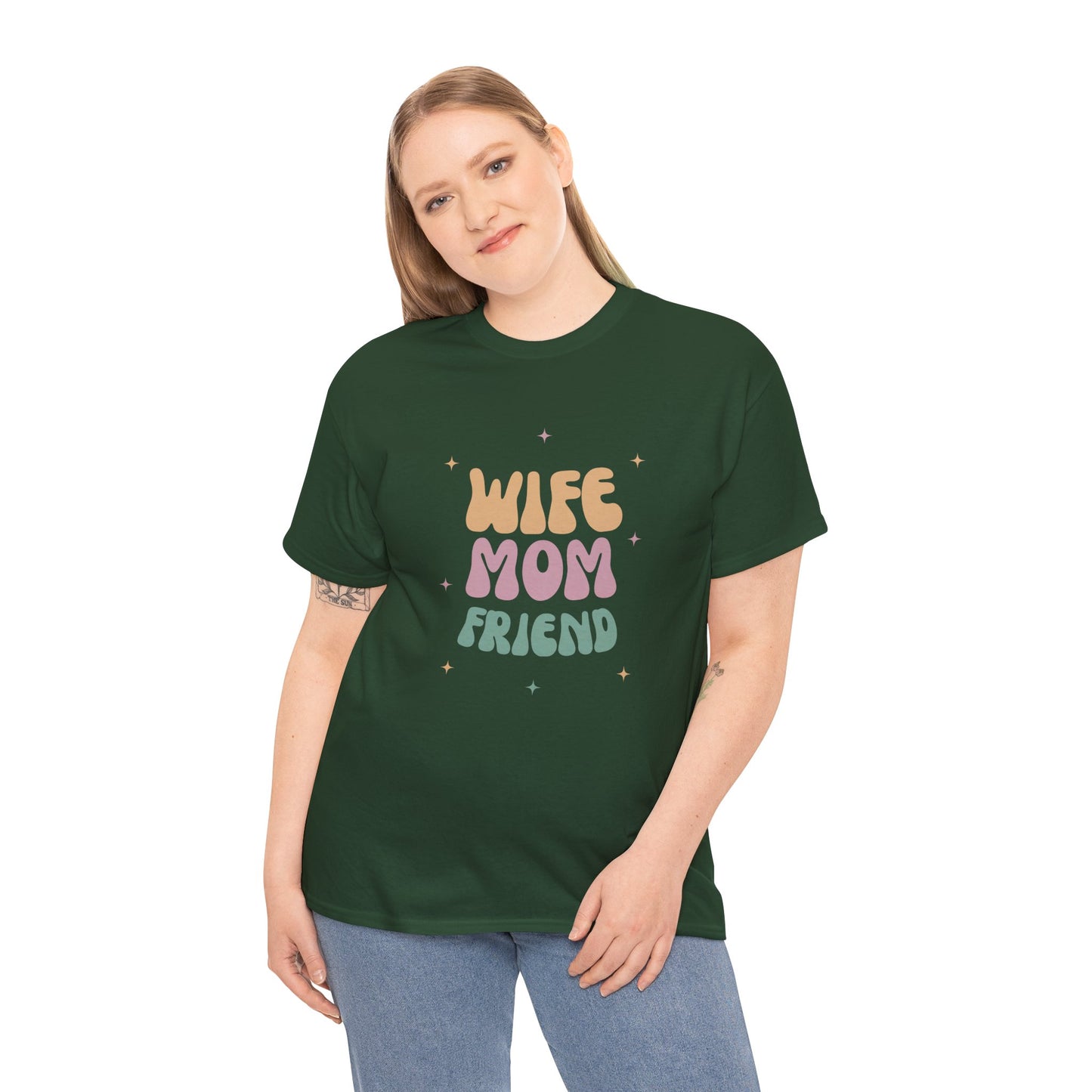 Wife Mom Friend Heavy Cotton Tee | Perfect Gift for Moms & Friends - 12462