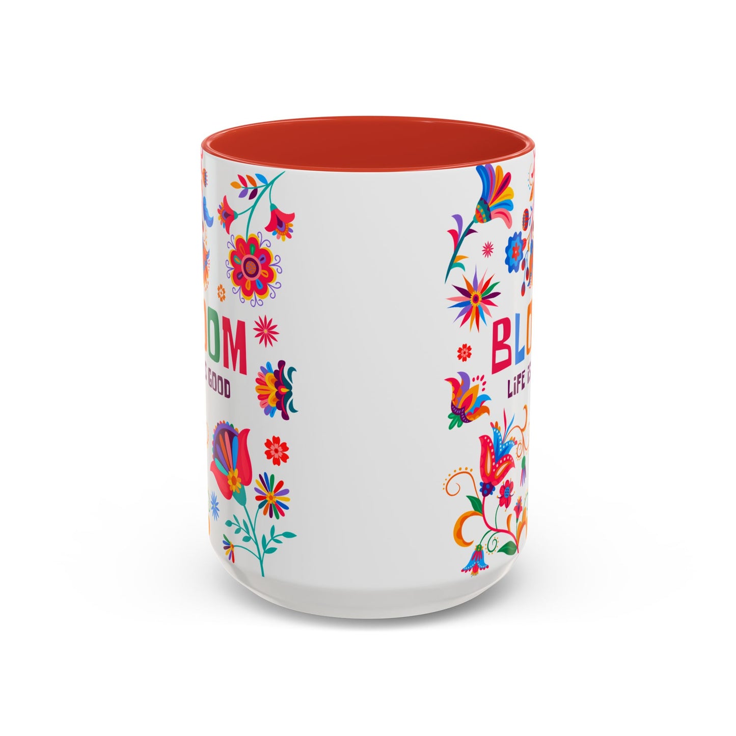 Colorful Floral Accent Coffee Mug - Bloom Life is Good - 14082