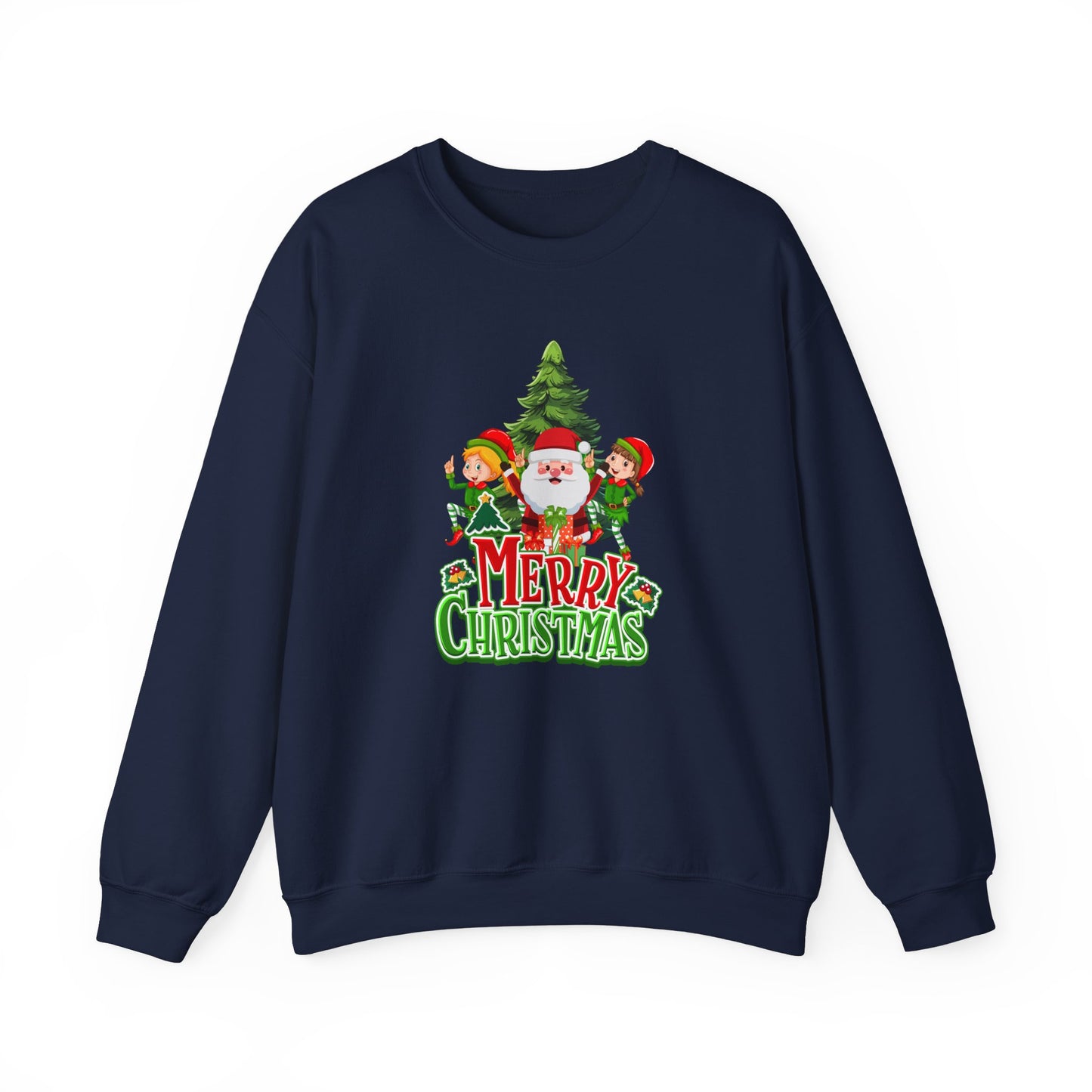 Santa & Elves, Merry Christmas - Unisex Heavy Blend™ Crewneck Sweatshirt - 10545