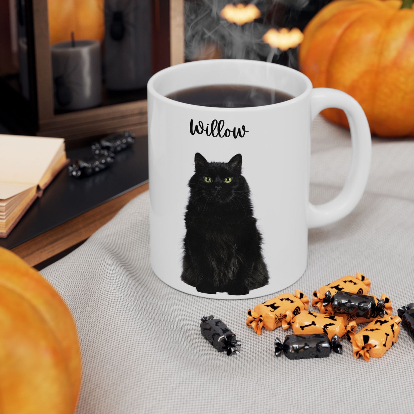 Personalised Cat Ceramic Mug, Modern Coffee Cup, Gift for Cat Lovers, Unique Home Decor - 14207
