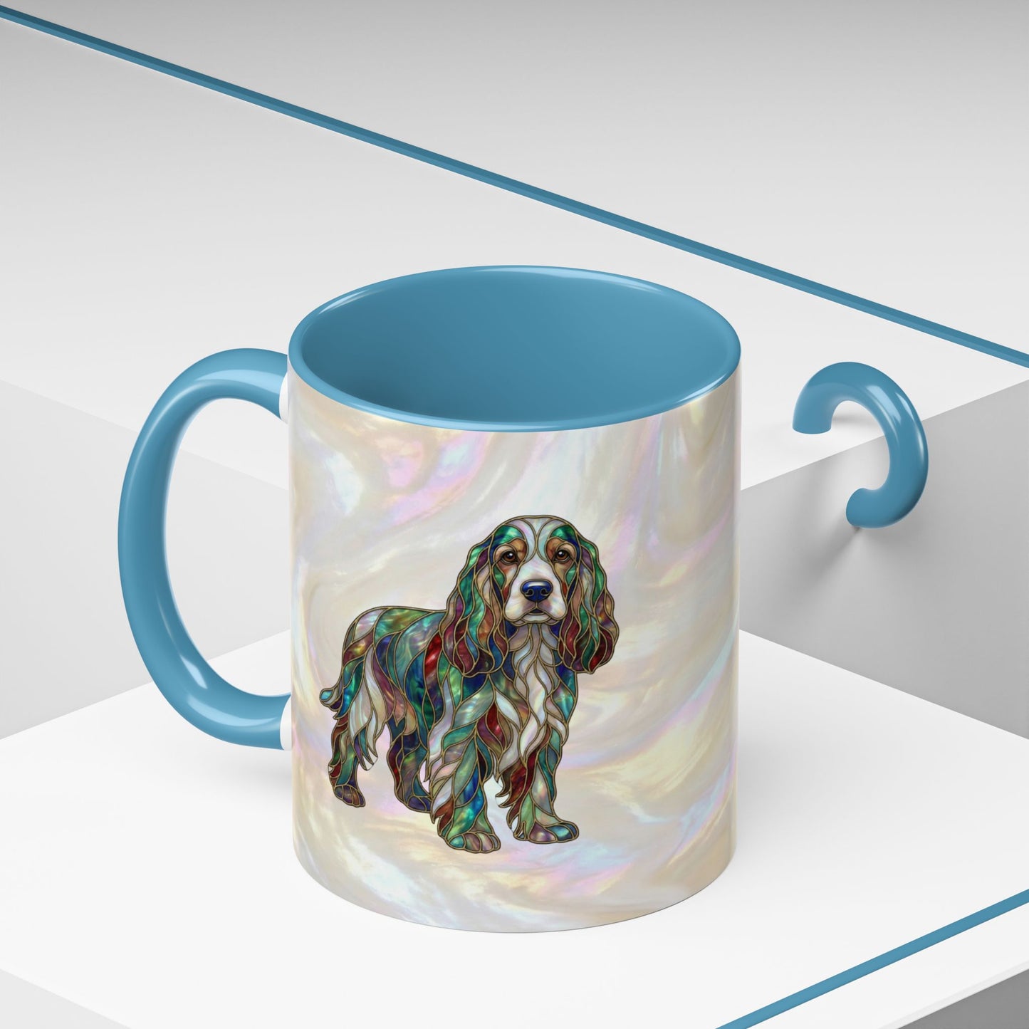 Cocker Spaniel Accent Coffee Mug -Stained Glass Style (11/15oz) - 14626