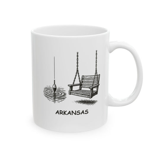 "Arkansas: The only place where you can find a good fishin’ hole and a front porch swing."  Ceramic Mug - 13302