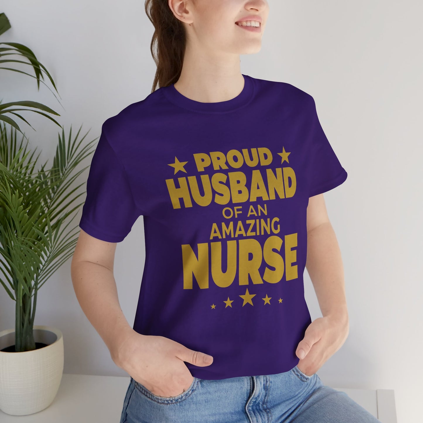 Proud Husband Of An Amazing Nurse - Unisex Jersey Short Sleeve Tee - 13358