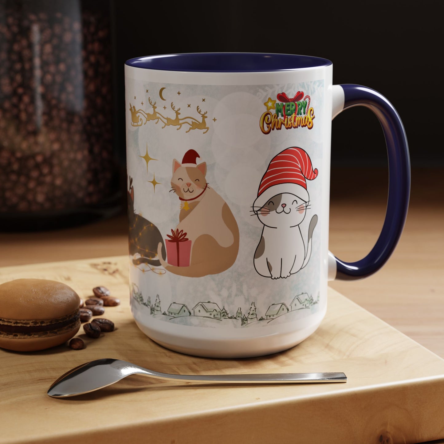 Merry Christmas, Cats - Accent Coffee Mug (11, 15oz)