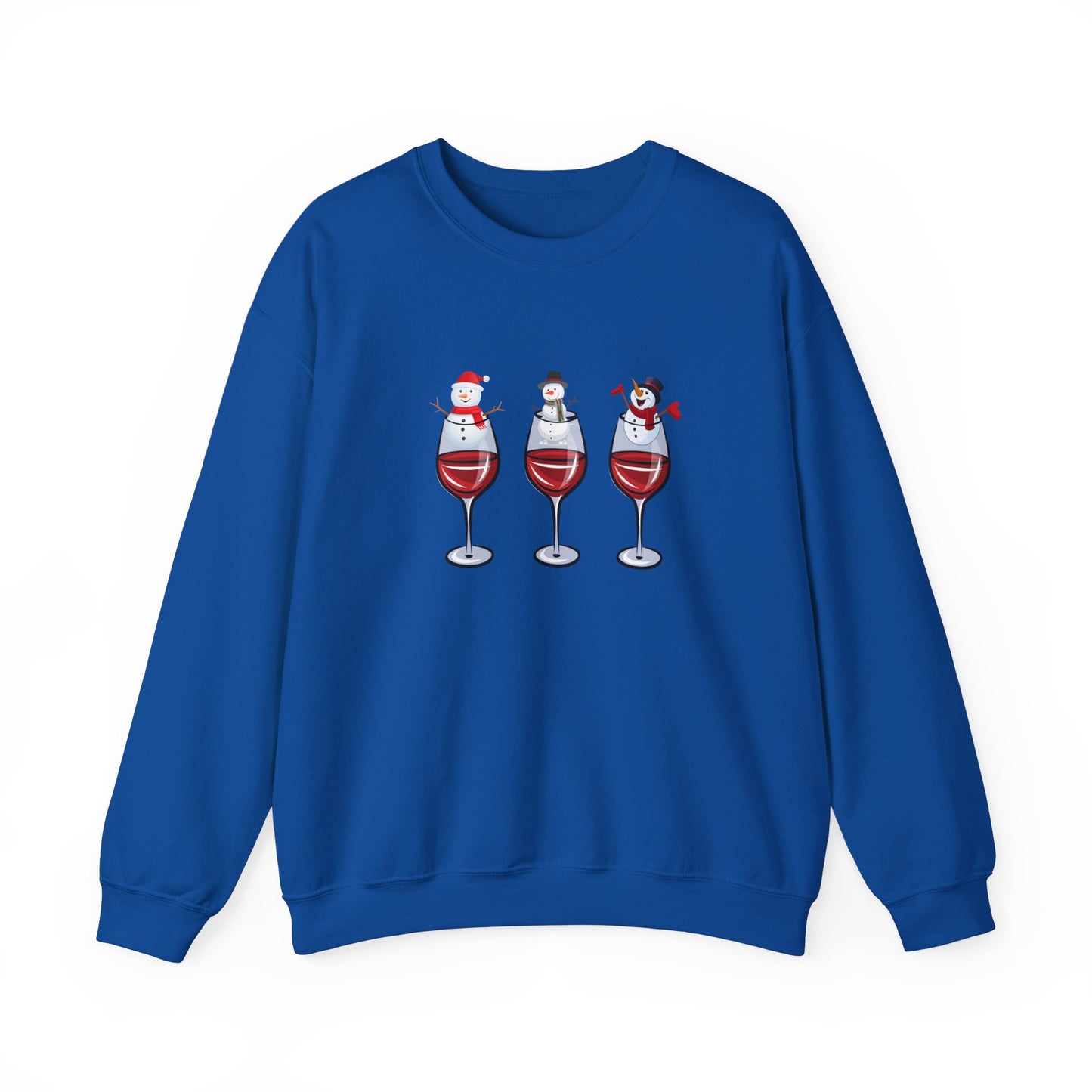 Snowman & Glass of Wine - Unisex Heavy Blend™ Crewneck Sweatshirt - 10013