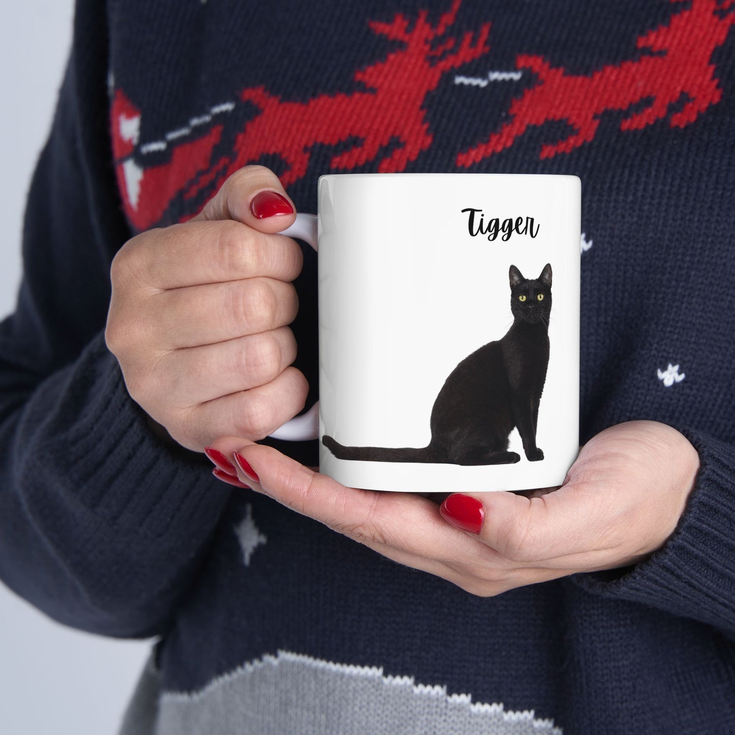 Black Cat Ceramic Mug - Perfect Gift for Cat Lovers, Cute Pet Mug, Funny Kitchen Decor, Coffee Lovers' Favorite - 14197