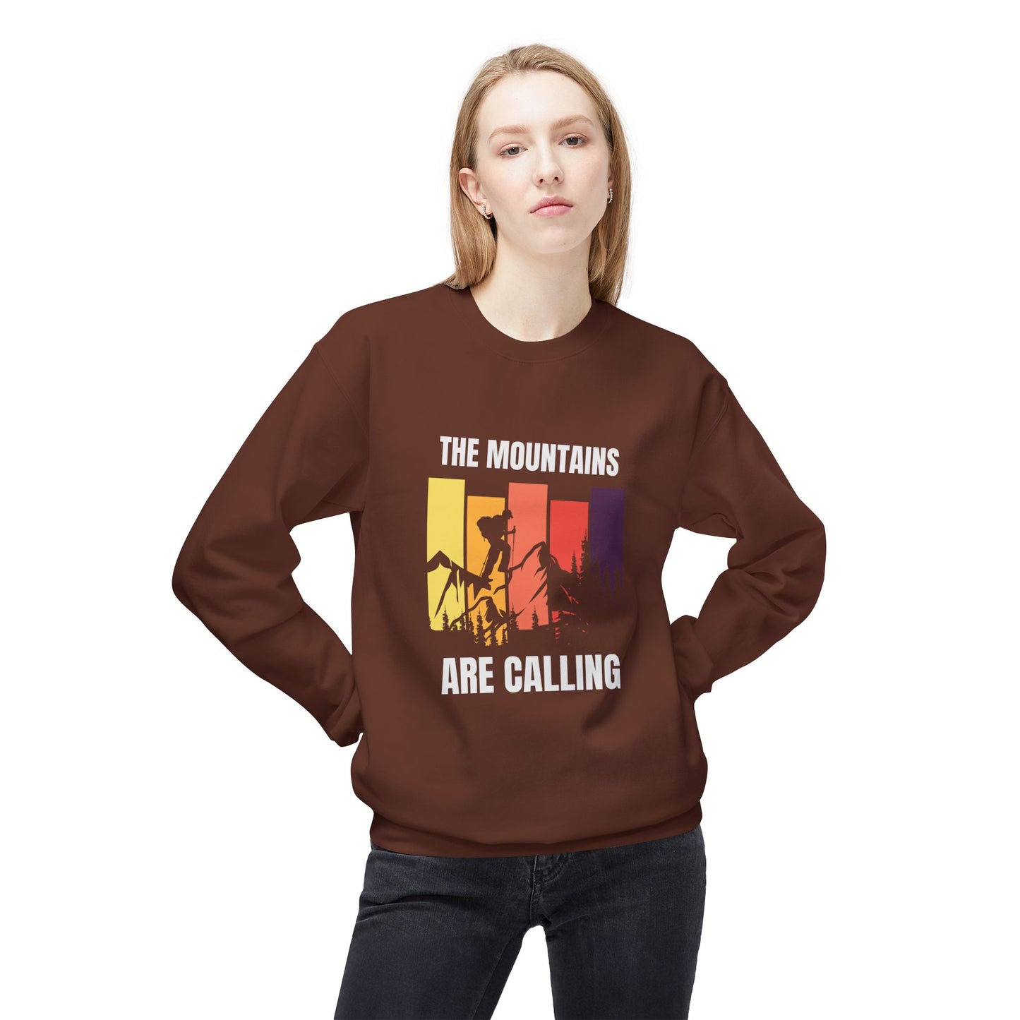 Mountains Are Calling - Unisex Midweight Softstyle Fleece Crewneck Sweatshirt - 10617