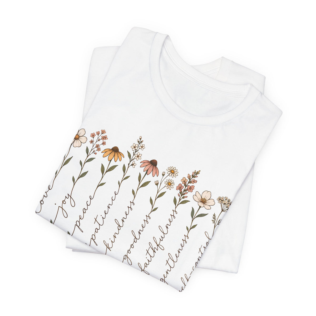 Fruit of the Spirit Floral T-Shirt,  Christian Faith Scripture Tee - 14984
