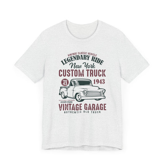 Vintage Classic Vehicle, Legendary Ride, New York Custom Truck - Unisex Jersey Short Sleeve Tee