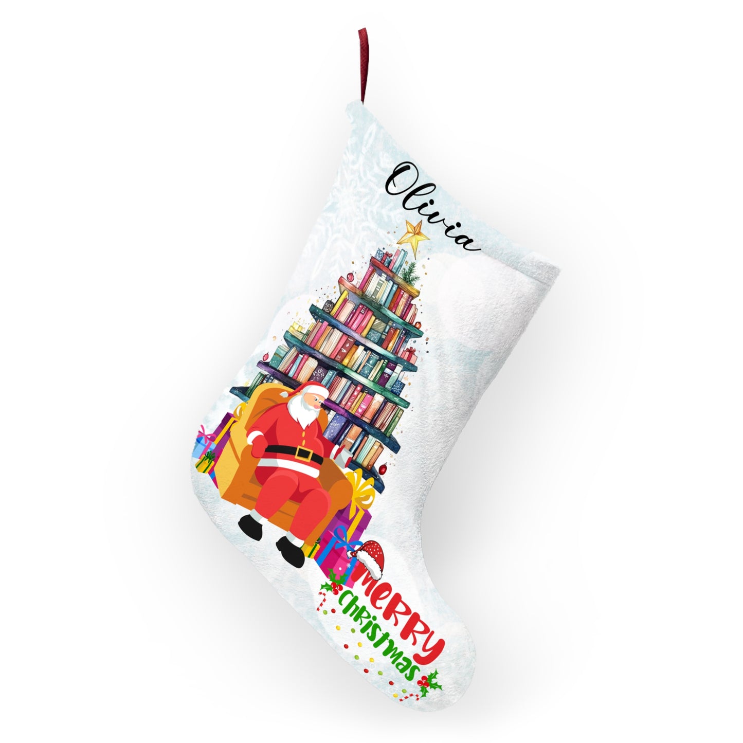 Olivia, The Book Lover's Christmas Tree, Customizable - Christmas Stockings