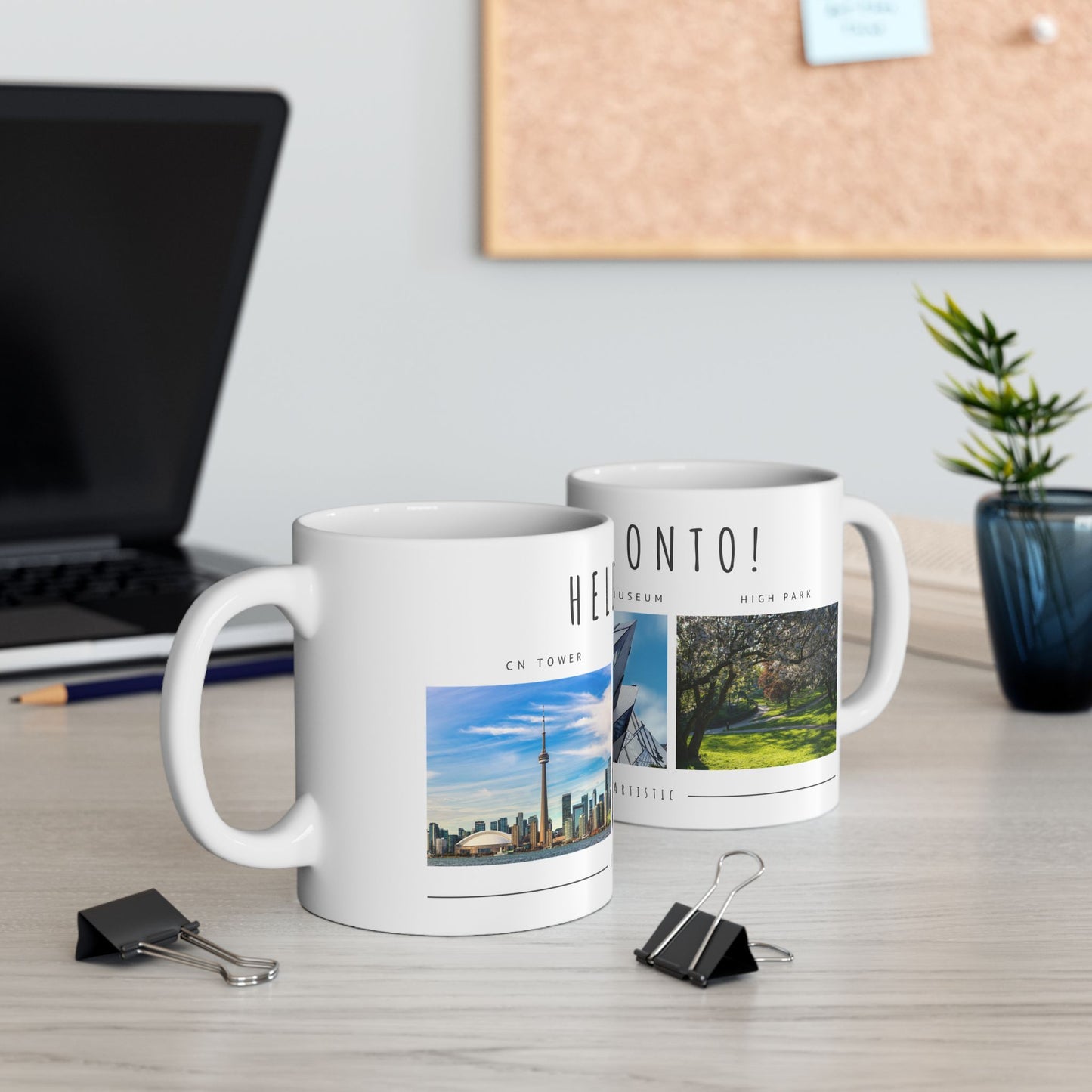 Hello Toronto Ceramic Mug - 11oz & 15oz, Perfect Gift for Travelers & City Lovers - 12020