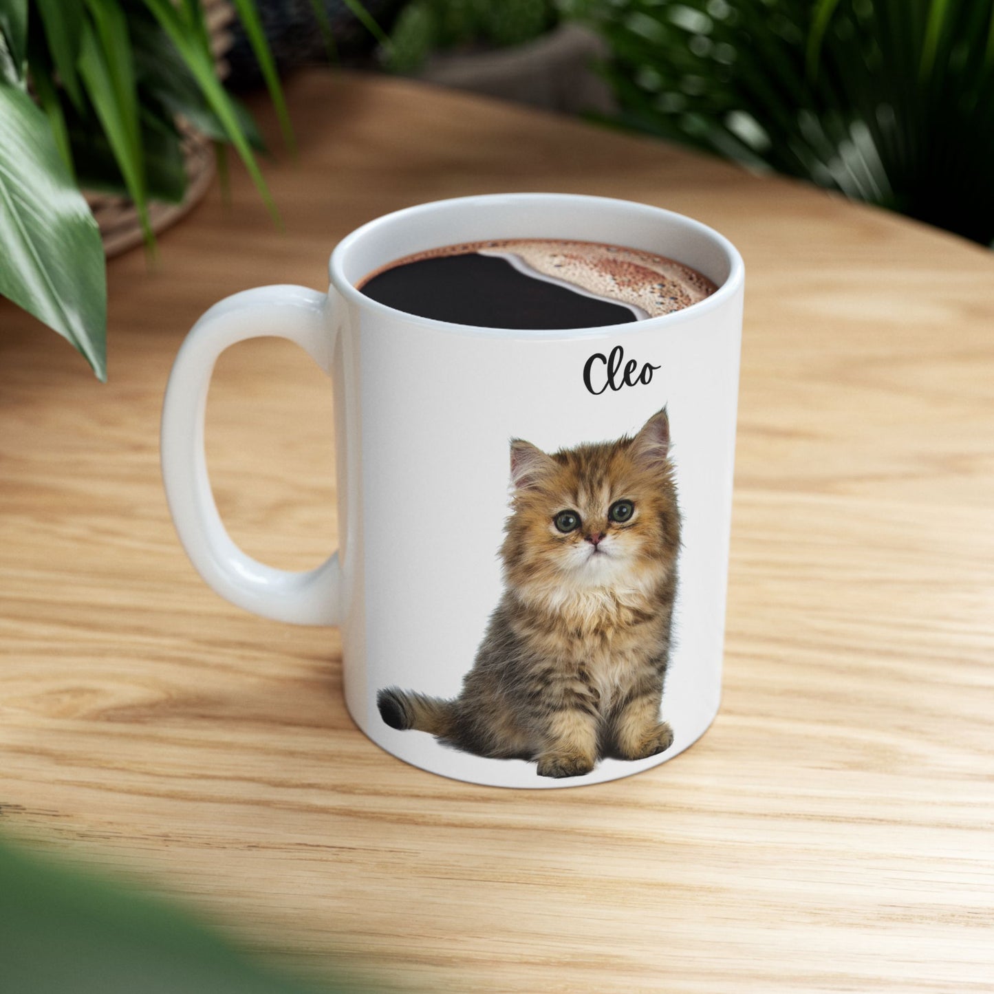 Cute Cat Ceramic Mug - Personalized Pet Lover Gift for Cat Owners, Coffee Cup, Cat Lover Mug, Customized Mug, Funny Animal Gift - 14202