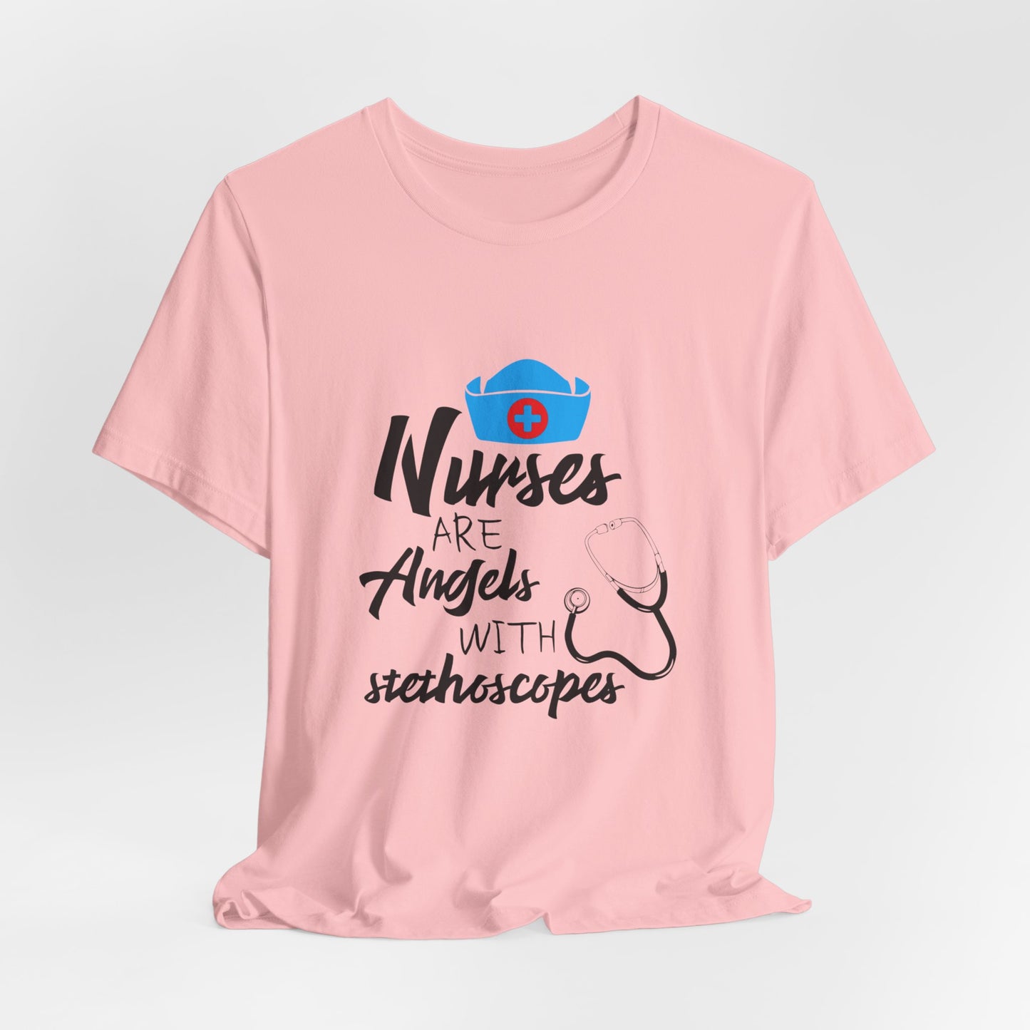 Nurses Are Angels With Stethoscopes - Unisex Jersey Short Sleeve Tee