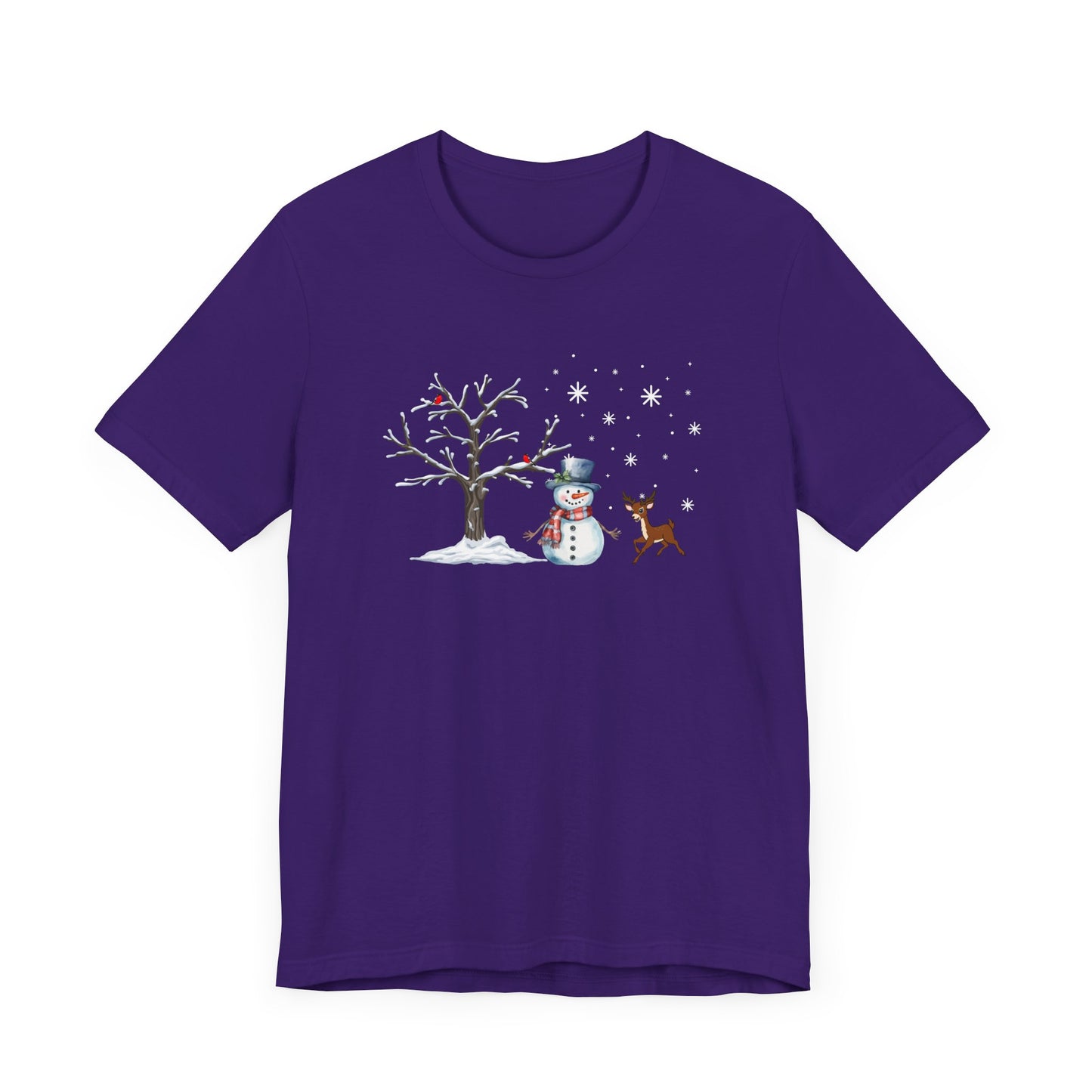 Snowman with Twinkle - Unisex Jersey Short Sleeve Tee