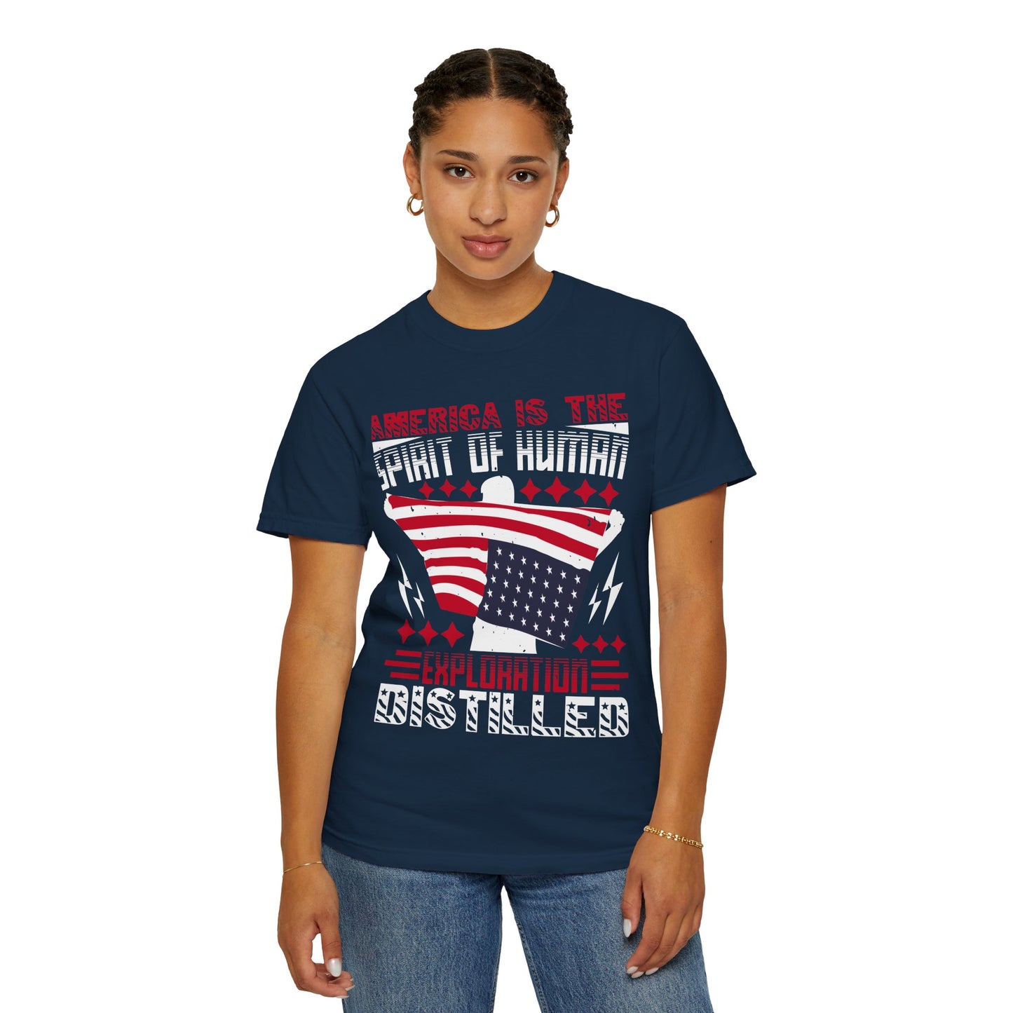 Patriotic Unisex T-Shirt - Spirit of Human Exploration, Independence Day Gift, July 4th Celebration Wear, American Pride Tee - 13792