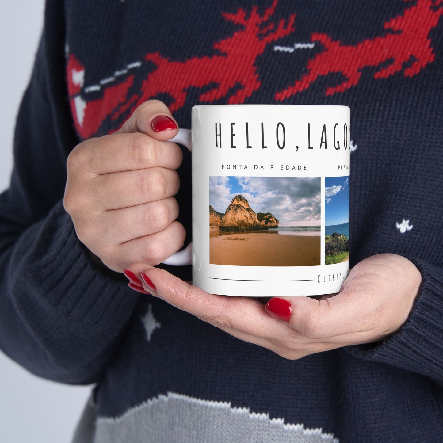 Hello, Lagos, Portugal Scenic Ceramic Mug - Perfect for Coffee Lovers - 12100