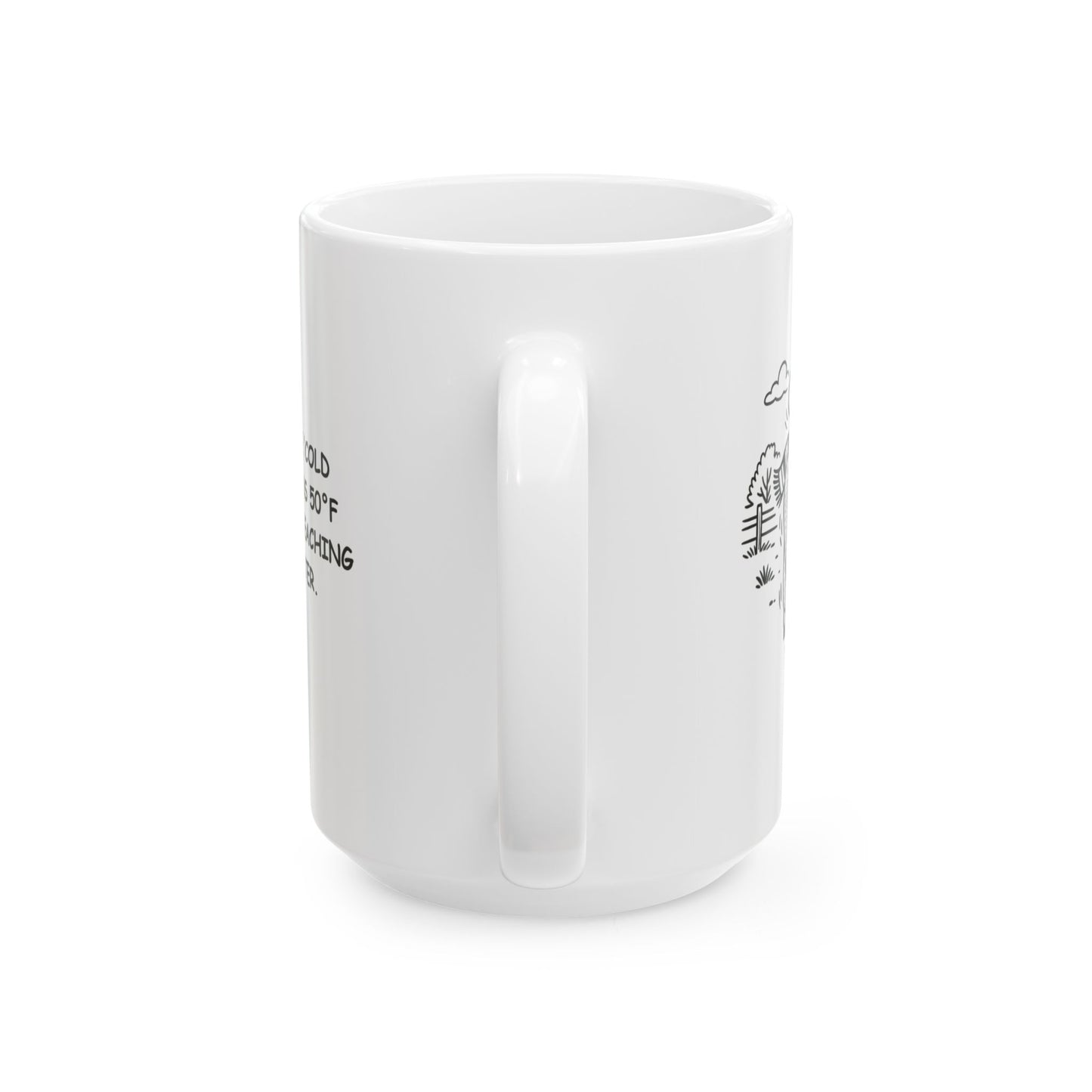 "Texas: Where ‘cold weather’ means 50°F and we’re all reaching for a sweater." Ceramic Mug - 12681