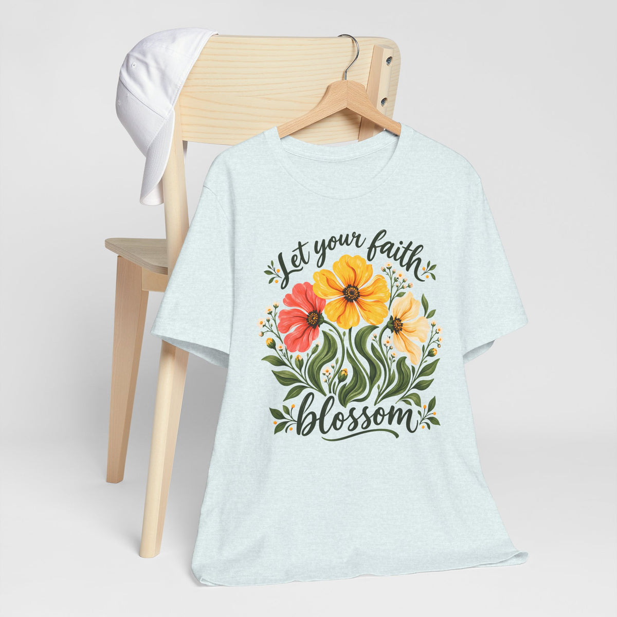 Let Your Faith Blossom T-Shirt, Floral Christian Tee - 14506