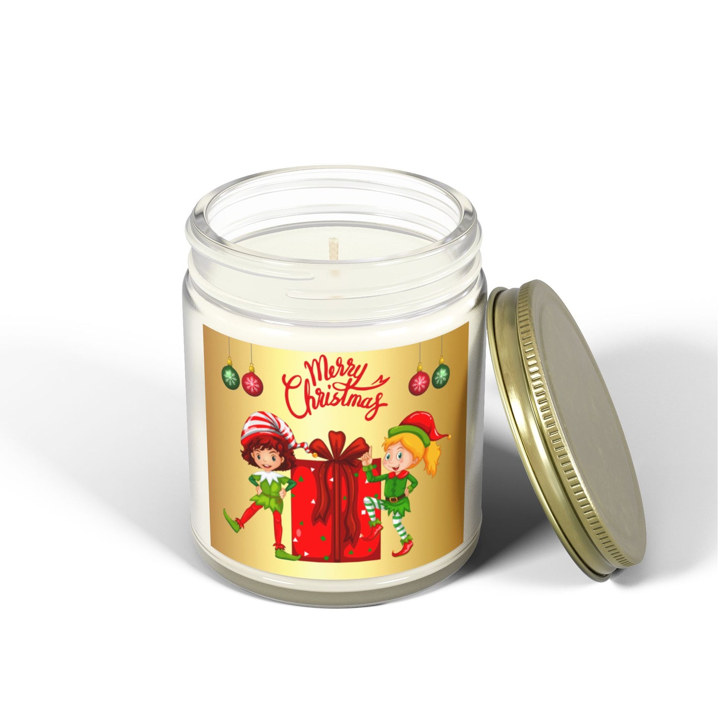 Merry Christmas - Scented Candles, Coconut Apricot Wax (4oz, 9oz)