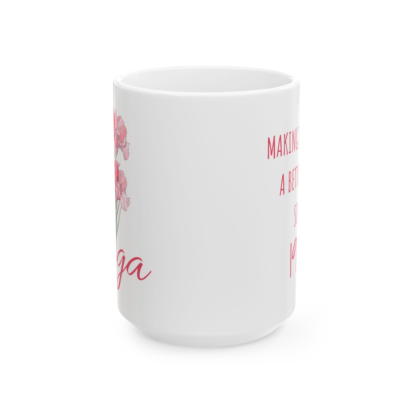 Happy Birthday Ceramic Mug, August Born, Birh Flower Gladiolus, 11oz & 15oz Sizes - 14211
