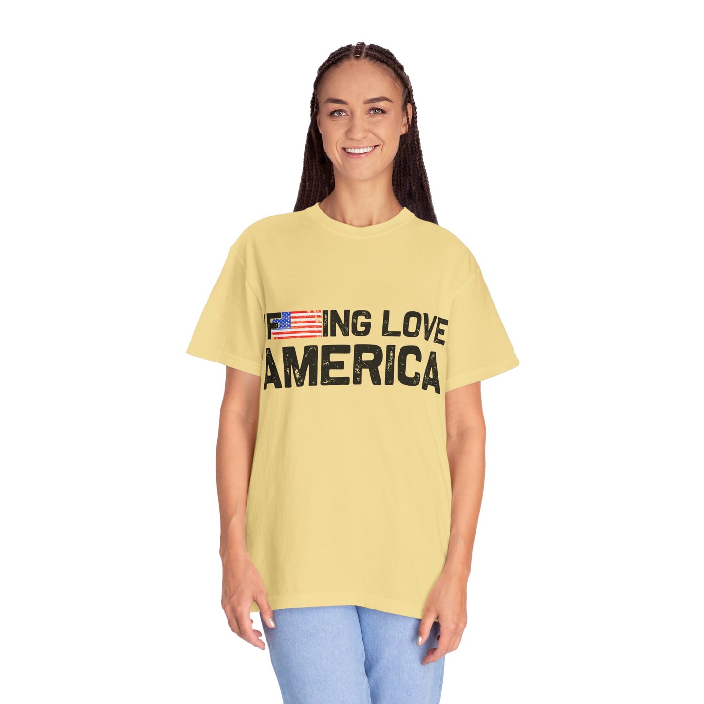 Unisex T-Shirt with Patriotic Love for America, Casual Tee, Independence Day Gift, Love America Shirt, Gift for Patriot - 13654