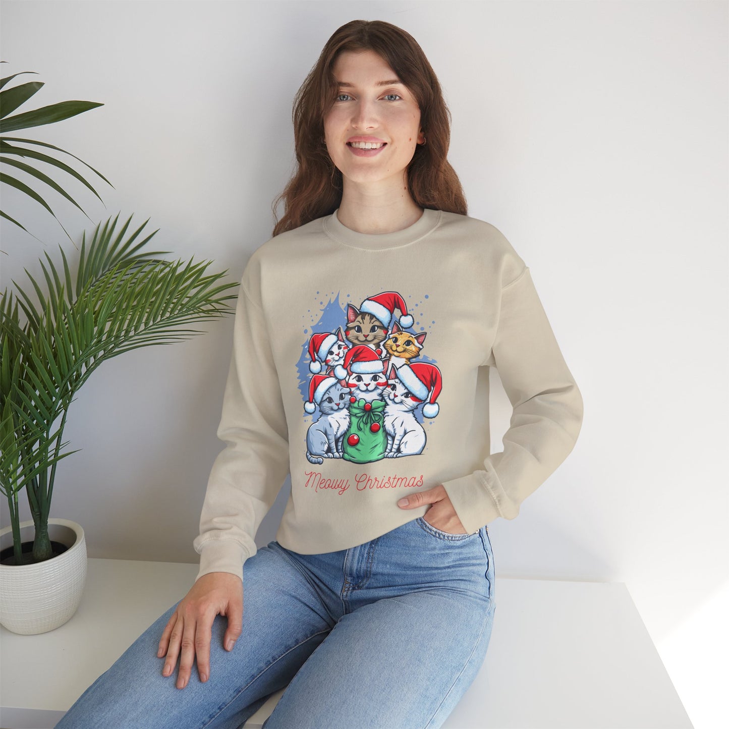 Merry Christmas, Cats - Unisex Heavy Blend™ Crewneck Sweatshirt