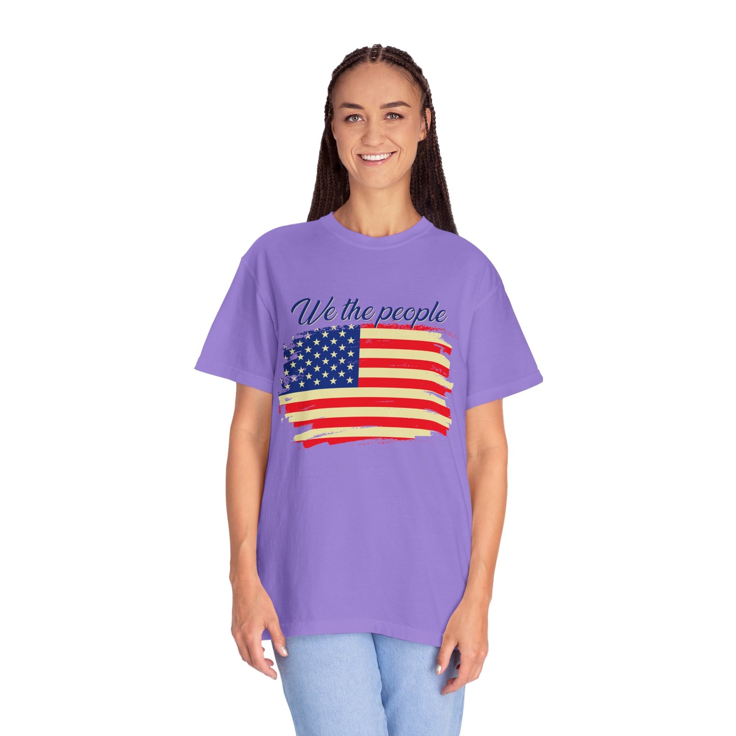 Patriotic Garment-Dyed T-Shirt - We the People, Independence Day Gift, Casual Wear, Constitution Day, Freedom Apparel - 13691