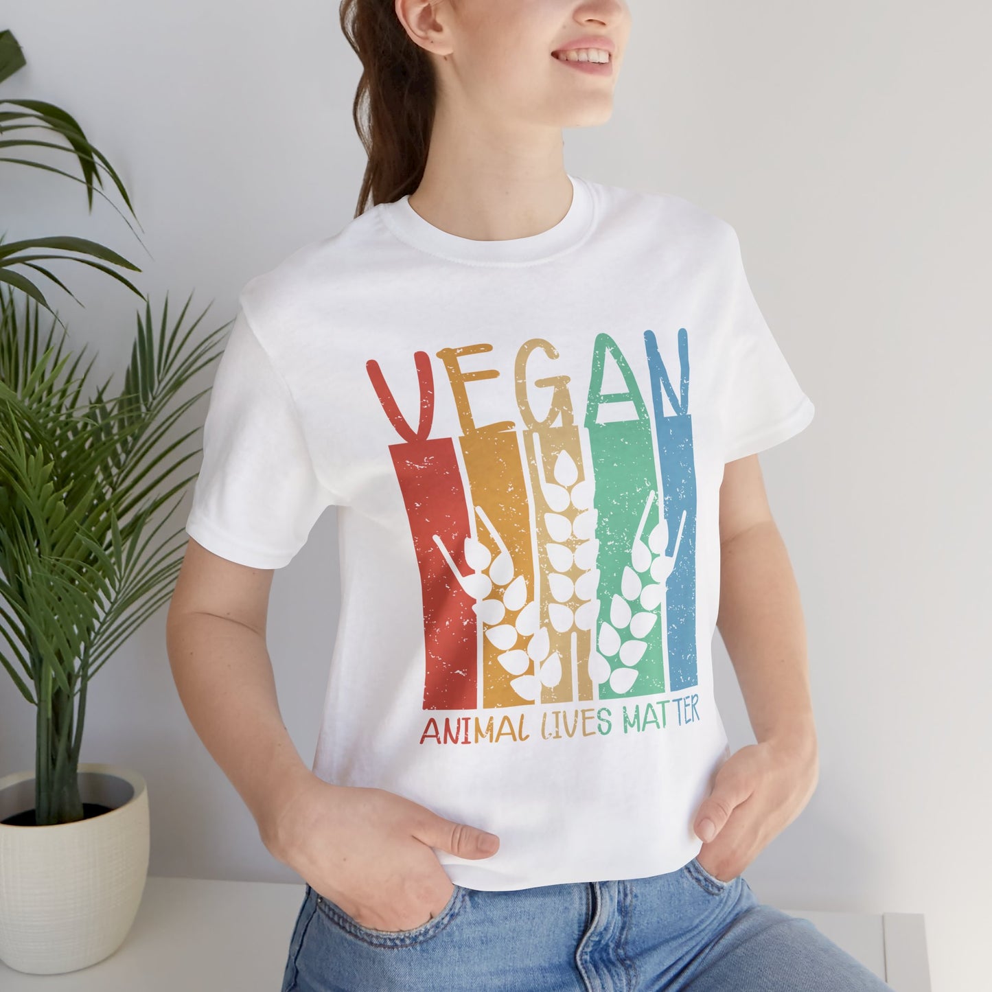Vegan: Animal Lives Matter - Unisex Jersey Short Sleeve Tee - 12069