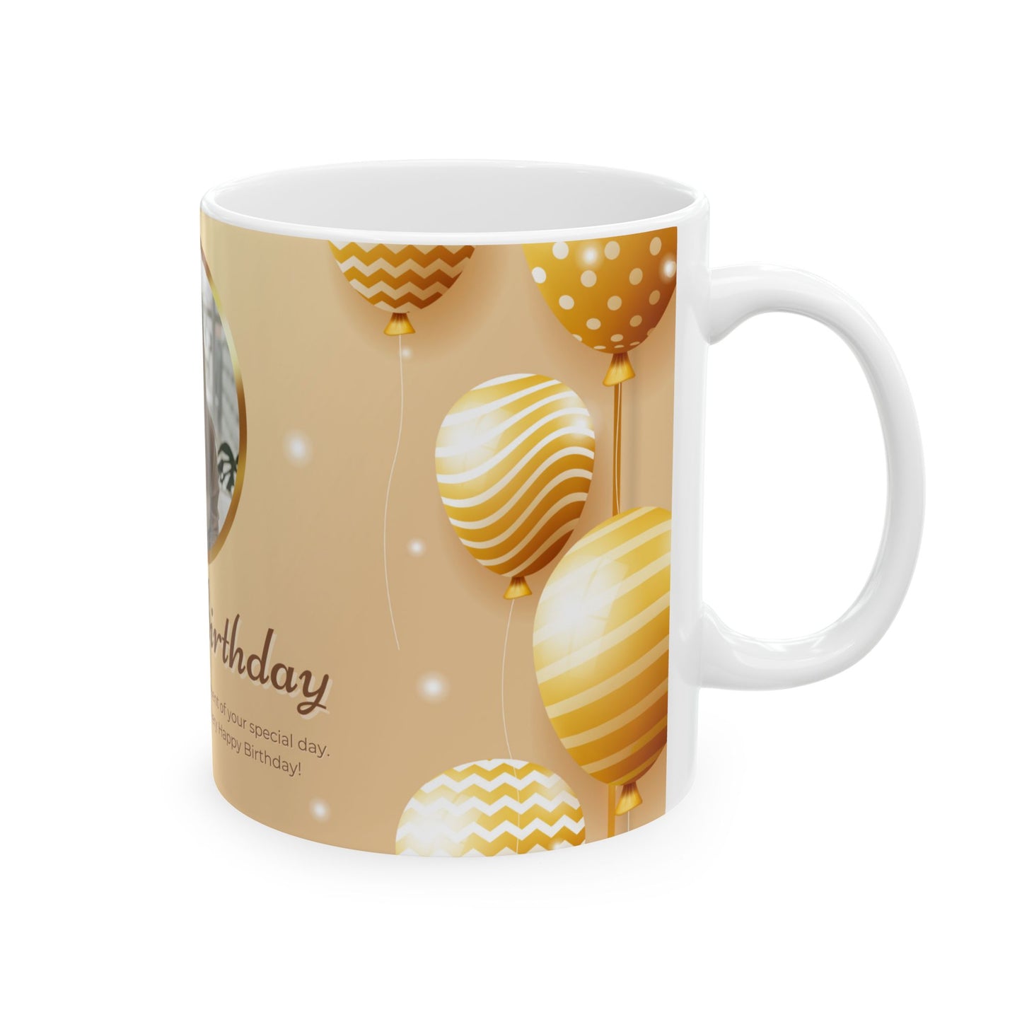 Happy Birthday Ceramic Mug, Customized Birthday Gift, Celebration Mug, Unique Birthday Present, Festive Coffee Cup - 13981