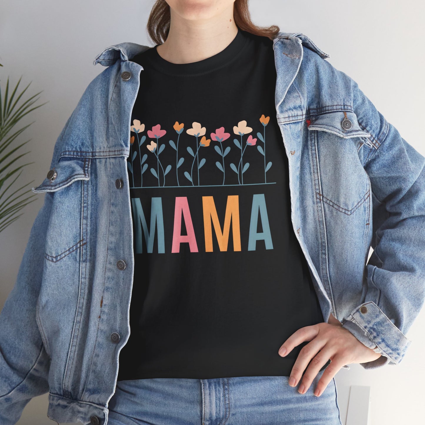 Mama Floral T-Shirt — Colorful Spring Flowers "MAMA" Tee for Mothers' Day - 14876