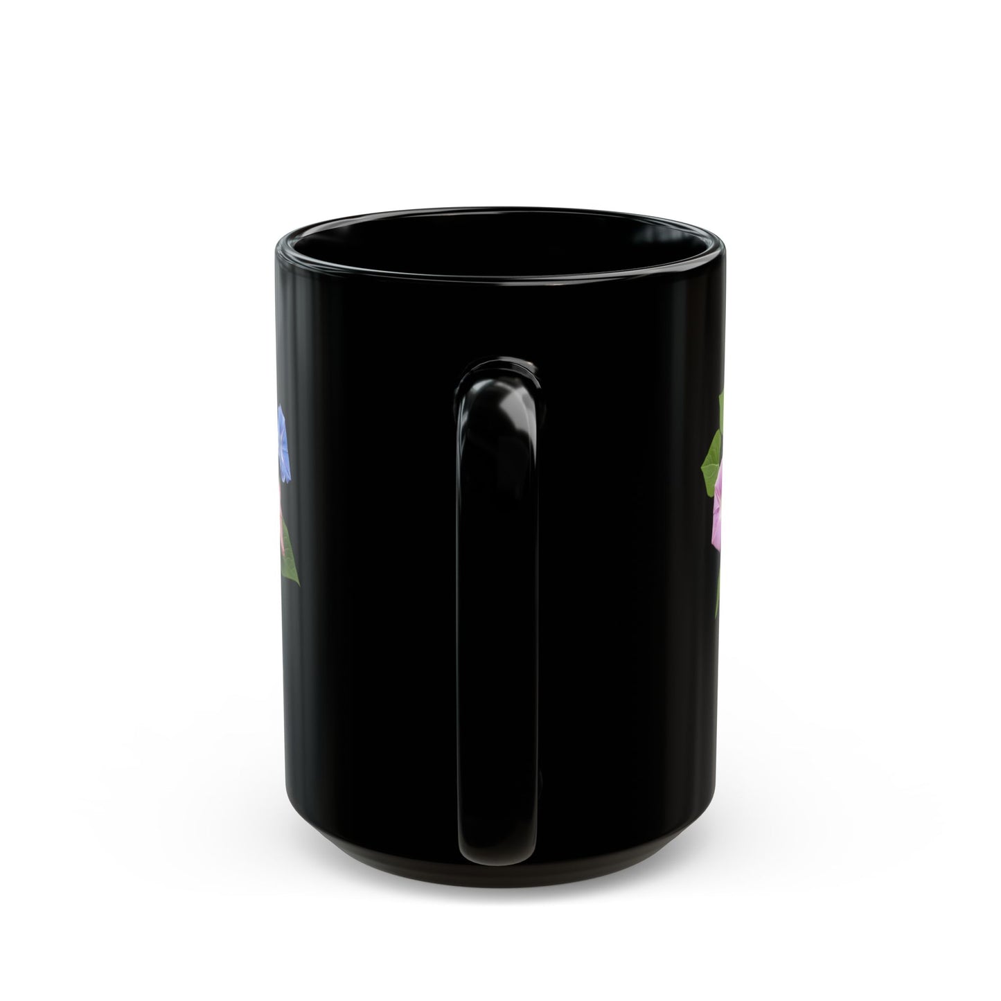 The Happy Birthday: September Born, Morning Glory Flower, Customizable - Black Mug (11oz, 15oz)