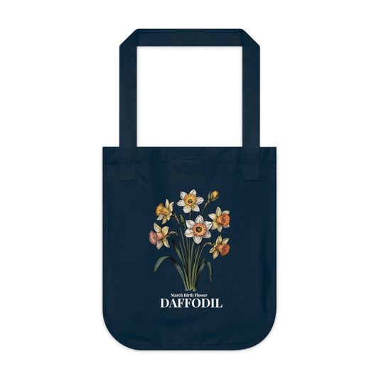 March Birth Flower Daffodil Tote Bag – Vintage Botanical Floral Canvas Market Bag - 14821