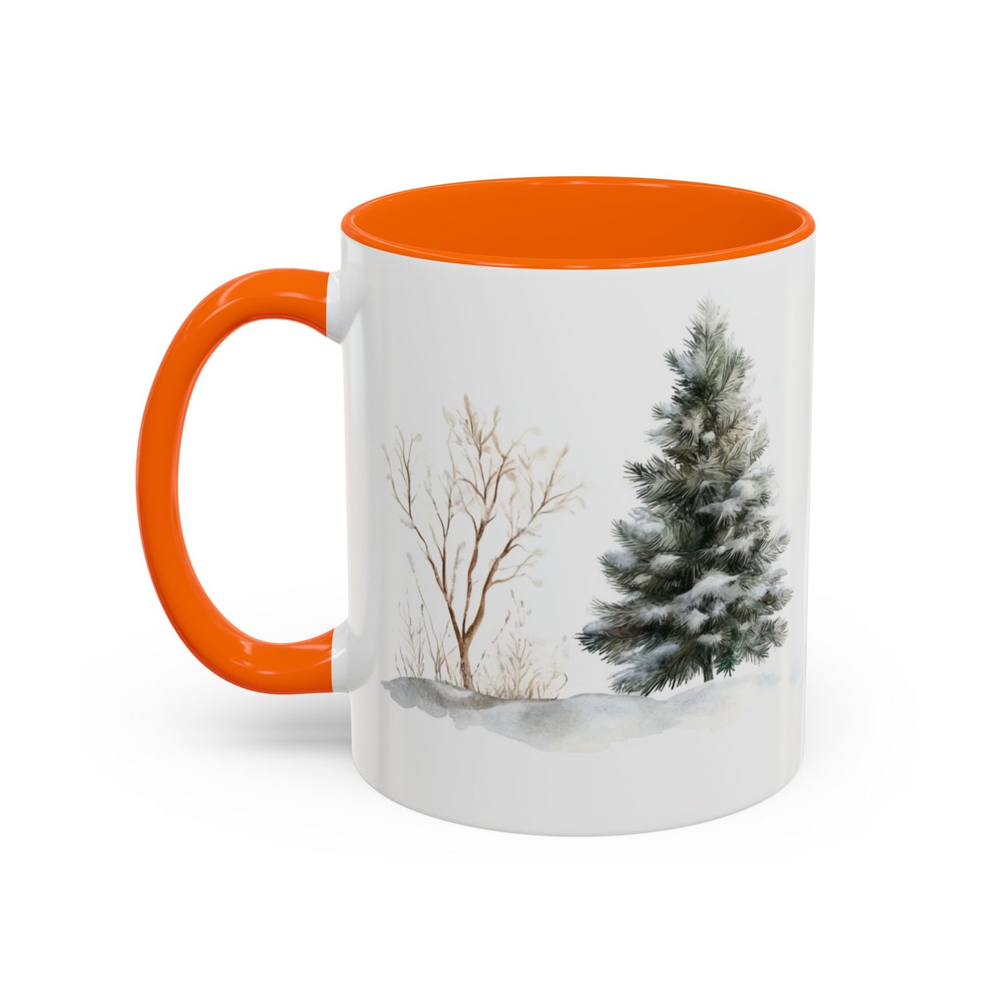 Winter Tree, Snowman & Puppy - Accent Coffee Mug (11, 15oz) - 10404