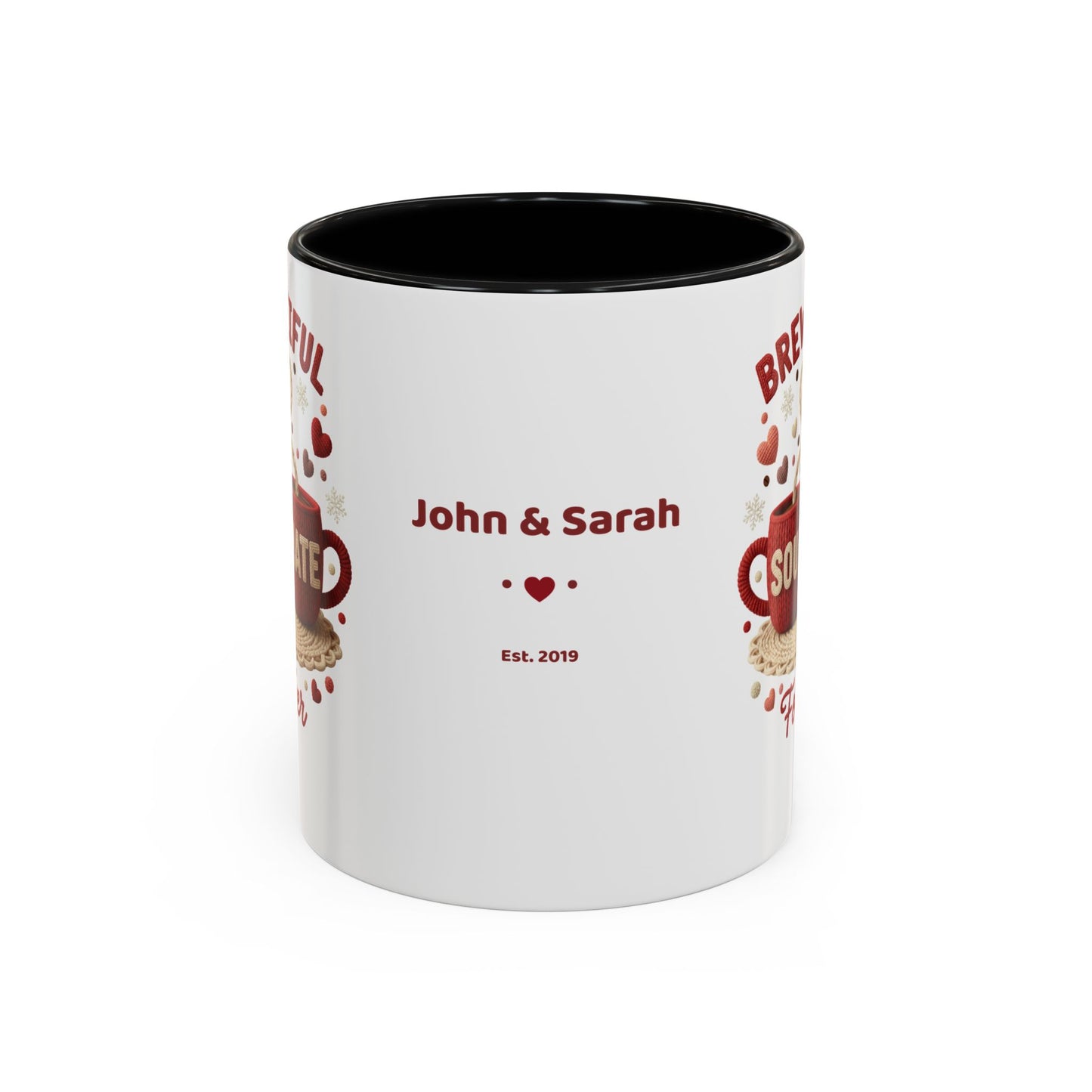 Brew-tiful Soulmates Forever Personalized Mug — Custom Names & Established Date (11oz / 15oz) - 14746