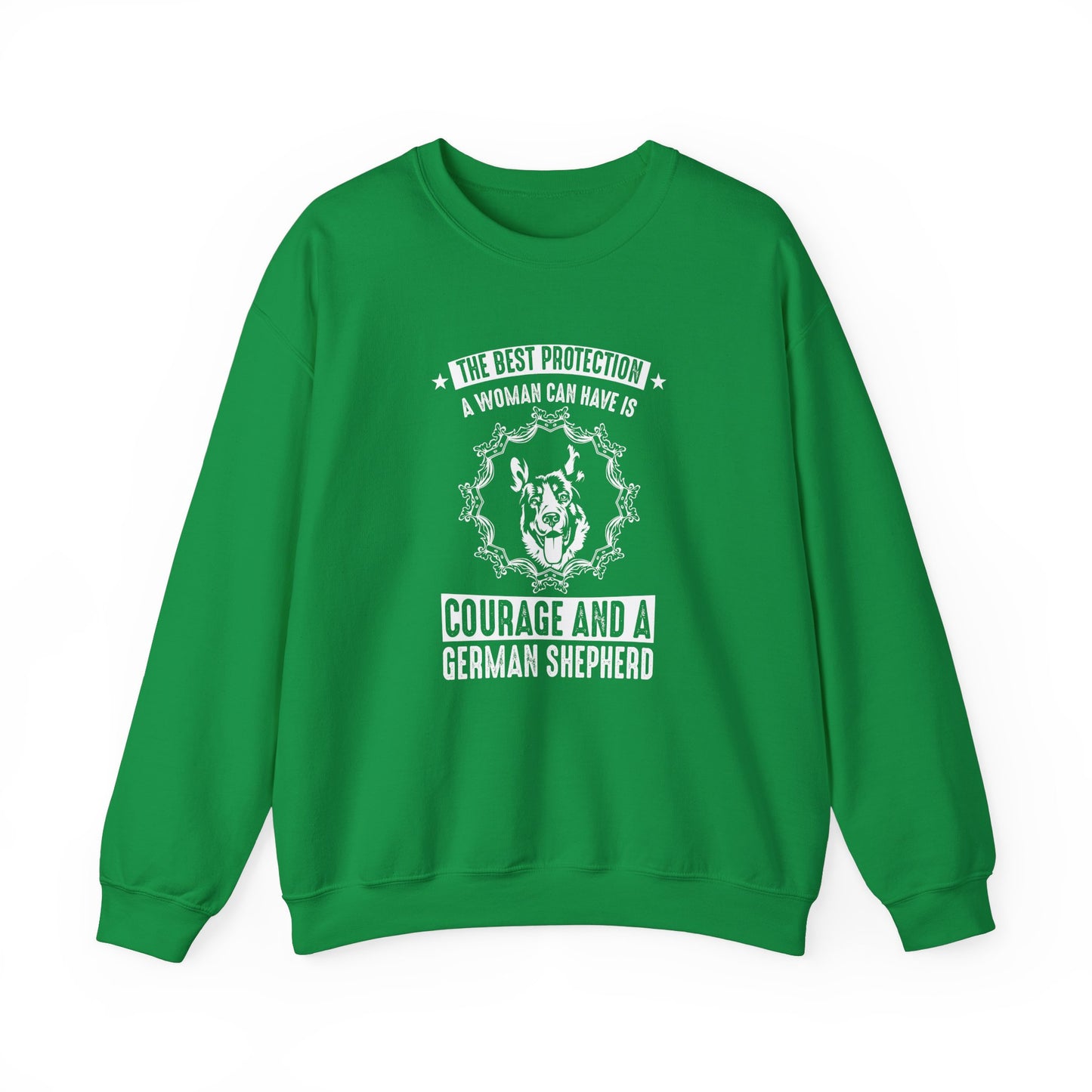 The Best Protection, German Shepherd  - Unisex Heavy Blend™ Crewneck Sweatshirt