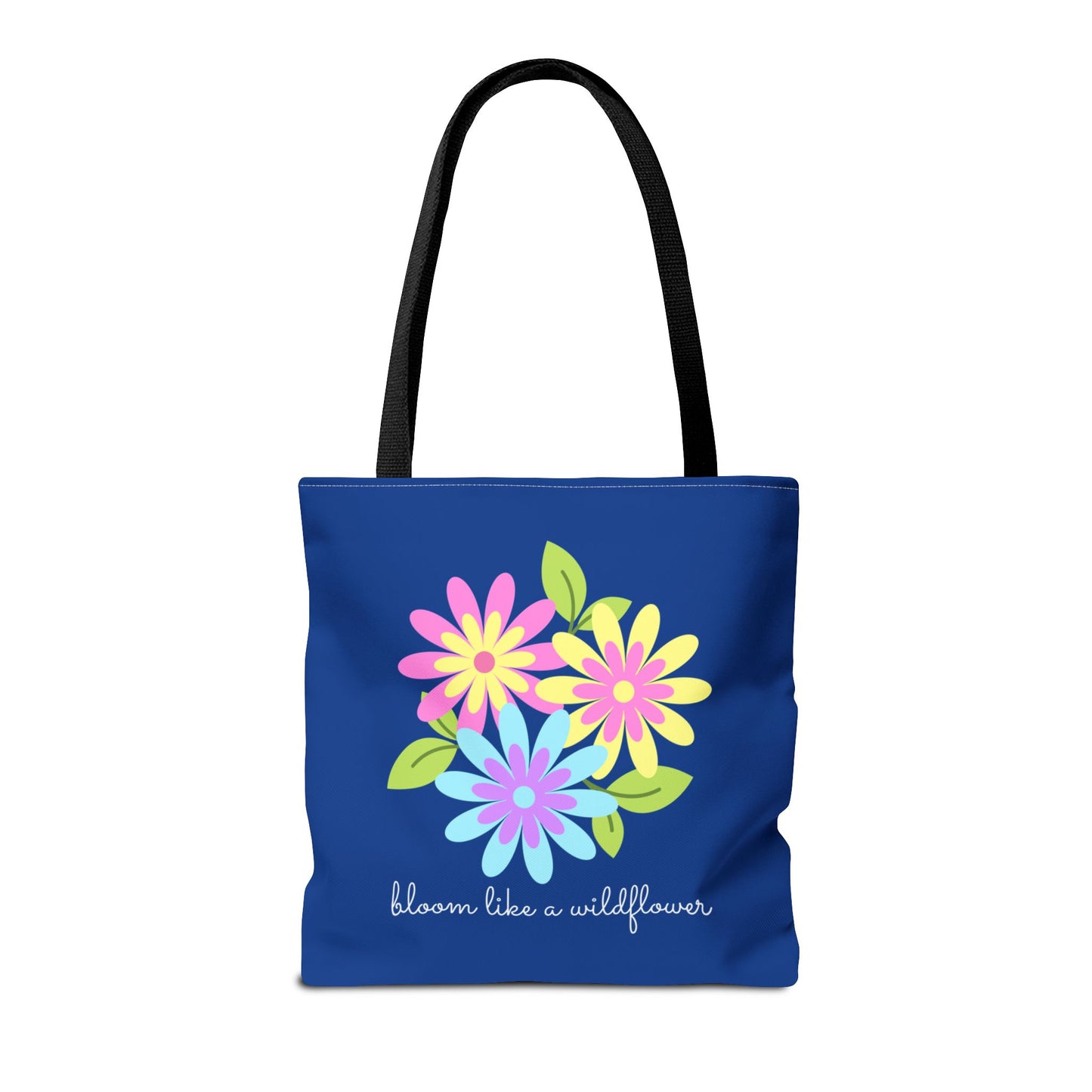 Bloom Like A Wildflower, Royal Blue - Tote Bag (AOP) - 10194